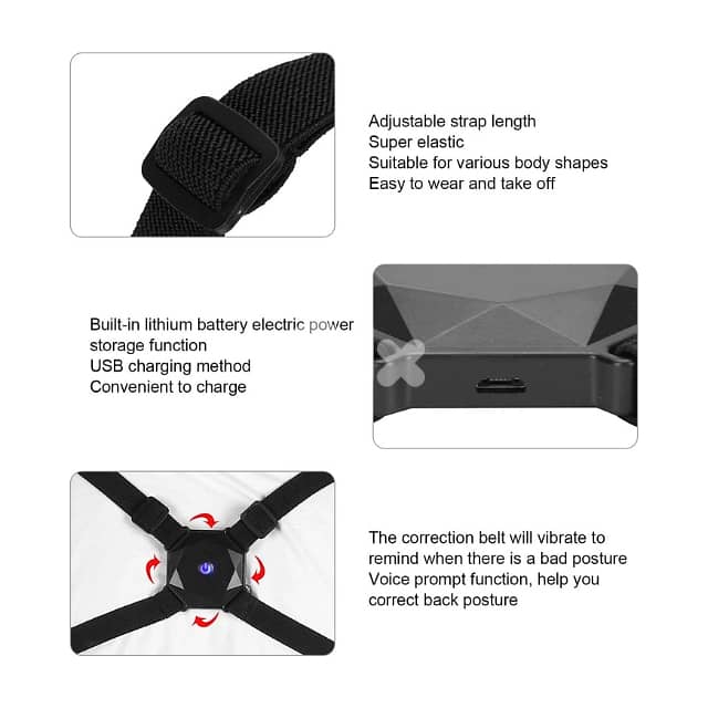 Induction Posture Corrector Belt with Vibrations, Voice Reminder 4