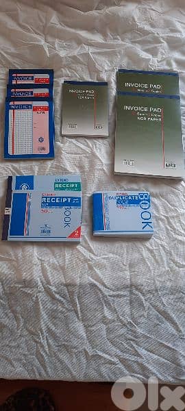 Duplicate book, invoice book, receipts book 0