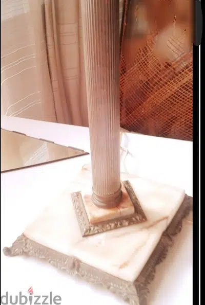 Antique Bronze & Marble Lamp