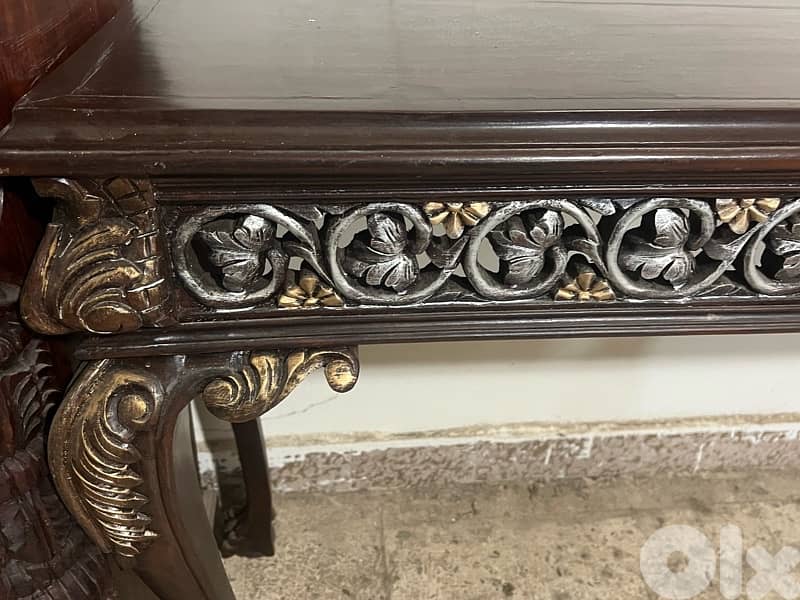 console solid wood teak ith mirror 6