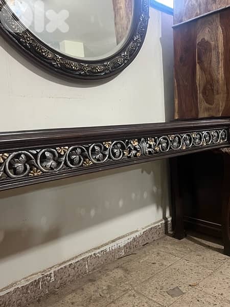console solid wood teak ith mirror 14