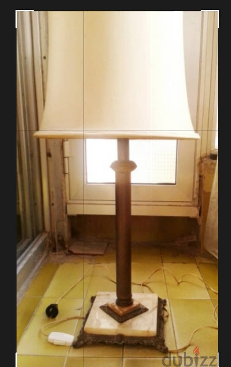 Big Antique Bronze & Marble Lamp 0