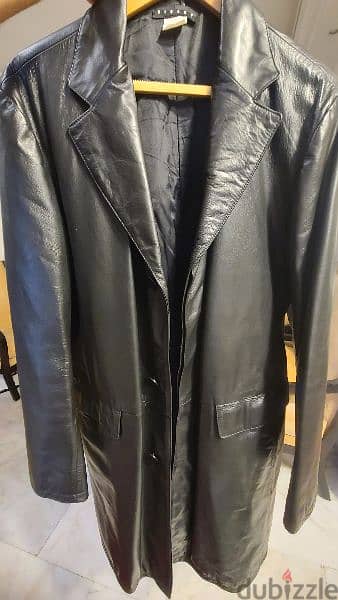 Extremely Rare SISLEY Genuine Leather Luxury Coat 0