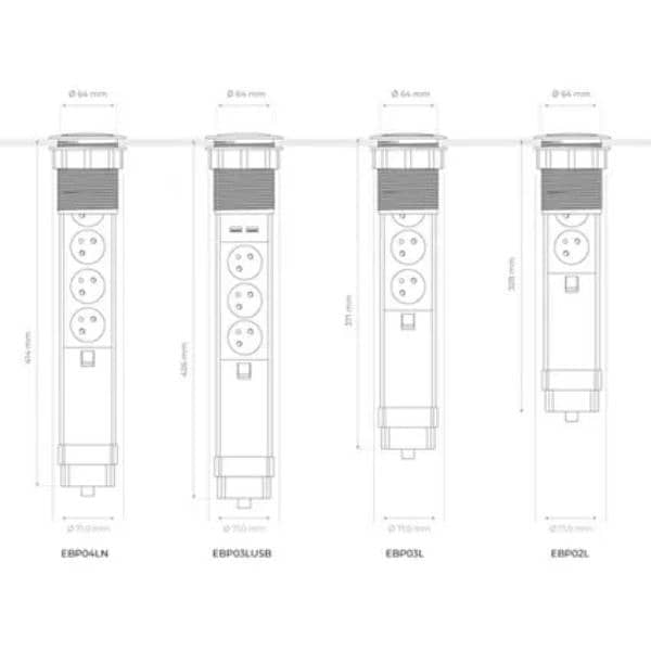 aluminium pop up extension lead 4