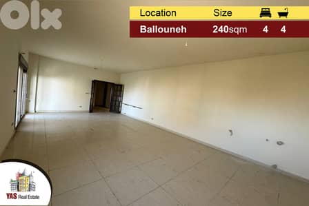 Ballouneh 240m2 | Prime Location | Super Luxurious | View | Catch | MY