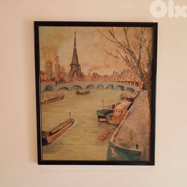 Autumn in Paris Painting, Eiffel Tower Cityscape Art 0