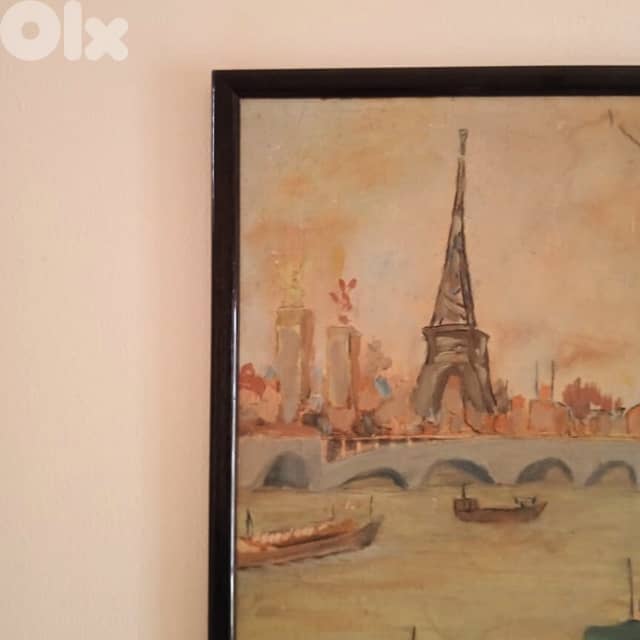 Autumn in Paris Painting, Eiffel Tower Cityscape Art 1