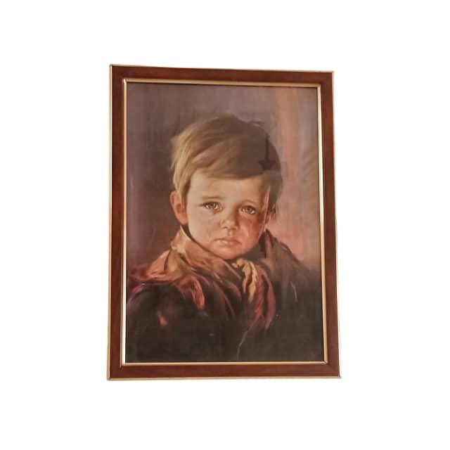 Innocent Child Painting – Bordered Portrait 37 x 27 0