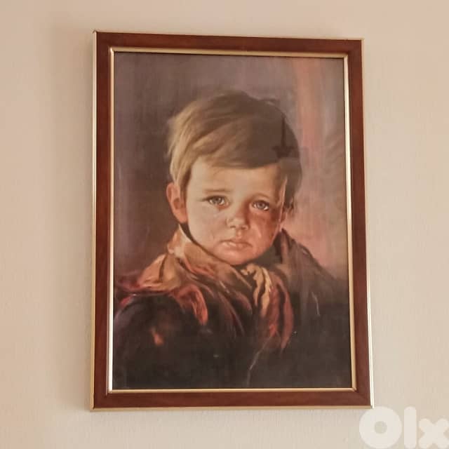 Innocent Child Painting – Bordered Portrait 37 x 27 1
