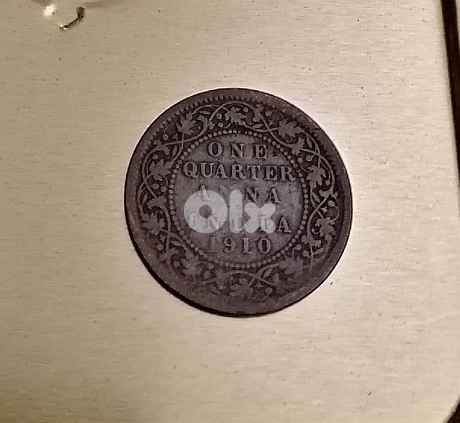 1910 British India King Edward VII quarter Anna 1