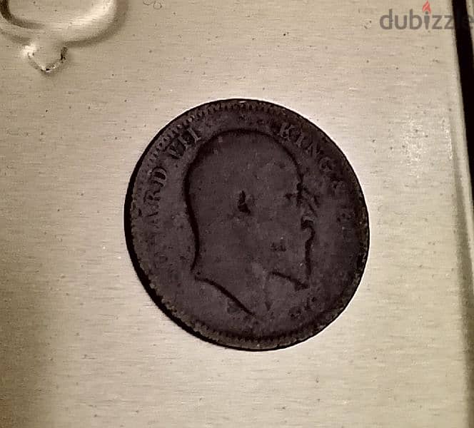 1906 King Edward VII quarter Anna British India . Key date 0