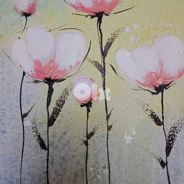 Textured Pink Rose Canvas Painting — 30x30 Acrylic Art 2