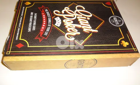Gents club giant playing cards 28*21cm plus chips still new sealed