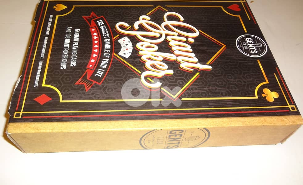 Gents club giant playing cards 28*21cm plus chips still new sealed 0