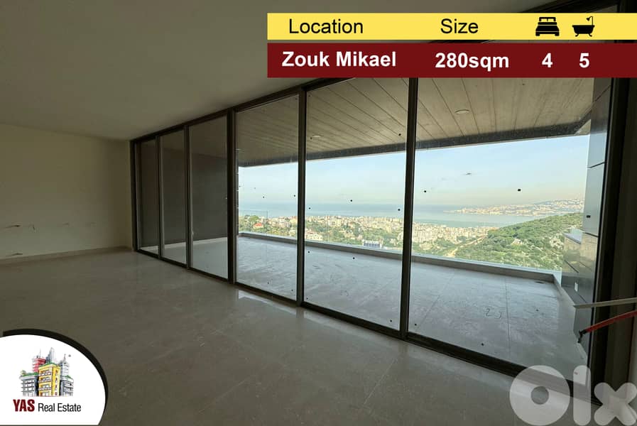 Zouk Mikael|El Korneh 280m2 | Astonishing View | Private Street | MY | 0