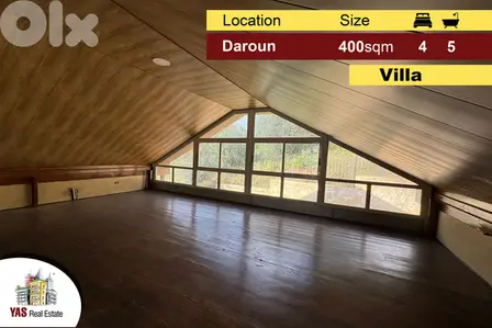Daroun 400m2 | 50m2 Garden |Villa | Panoramic View | New | High-End |