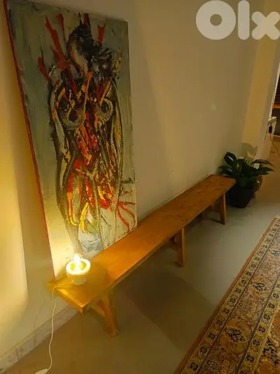massive wood bench بنك خشب طبيعي