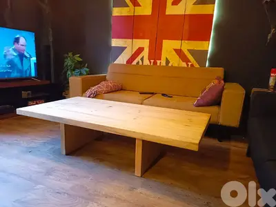 japanese central massive wood table طاولة خشب ستايل ياباني