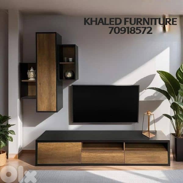 New TV Unit colour dark oak and black high quality 0