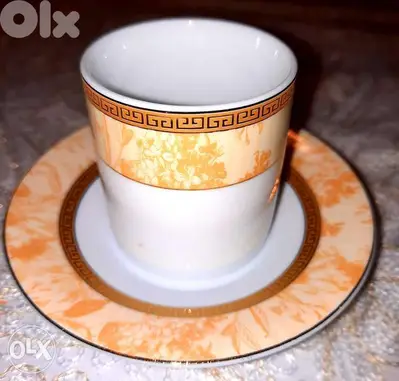 Set of 6 coffee cups gold plated