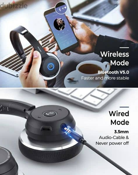MPOW  HC5 BLUETOOTH headset for call & music+ microphone /4$ delivery 4