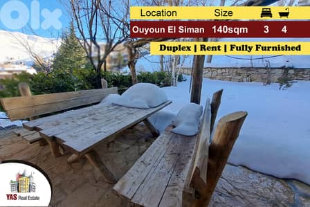Ouyoun El siman 140m2 | 80m2 Terrace | Rent | Duplex | Furnished | DA