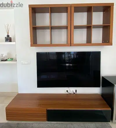 BoConcept leather dining chairs and TV unit
