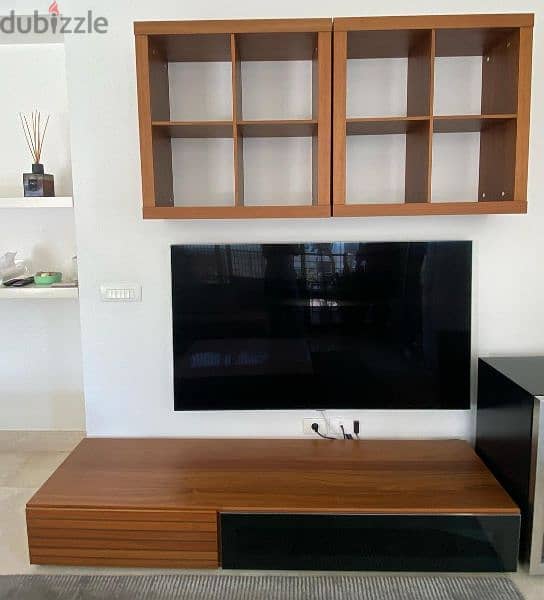 BoConcept leather dining chairs and TV unit 0