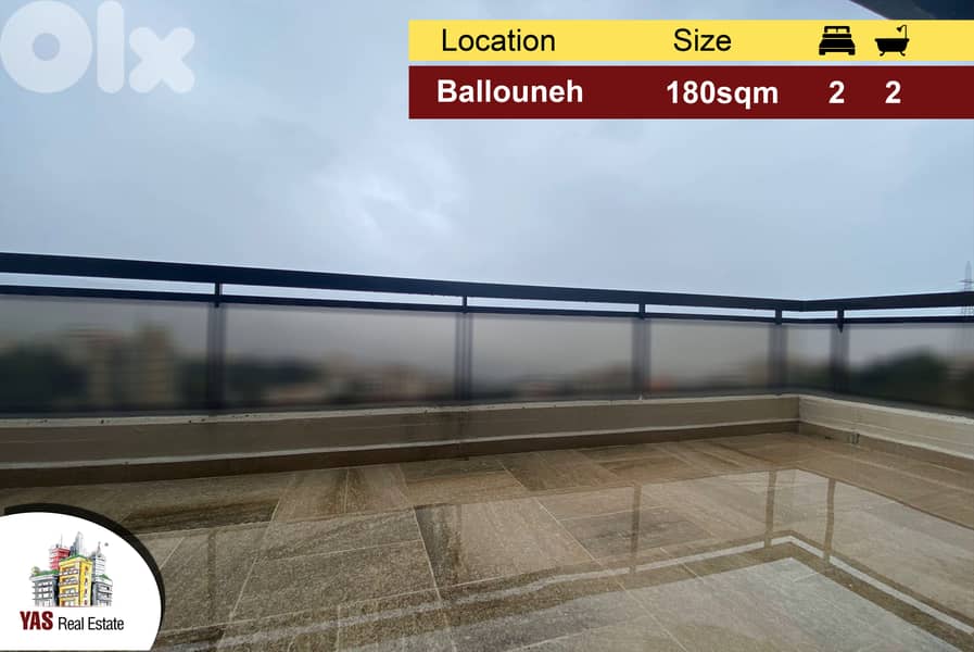 Ballouneh 180m2 | 50m2 Terrace | Well maintained | Panoramic View | 0