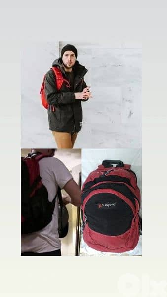 Exsport backpack used once 4 zippers size xl 9