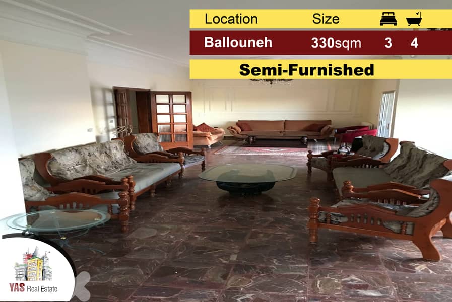 Ballouneh 330m2 | Well Maintained | Partly Furnished | Catch | EL | 0