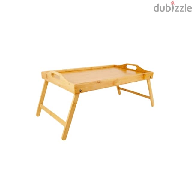 Bamboo Food Tray, Foldable Meal-Serving Tray 1