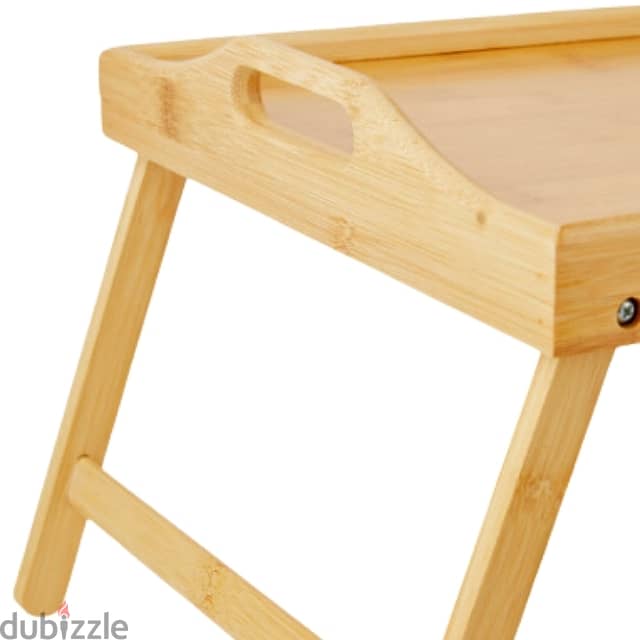 Bamboo Food Tray, Foldable Meal-Serving Tray 4