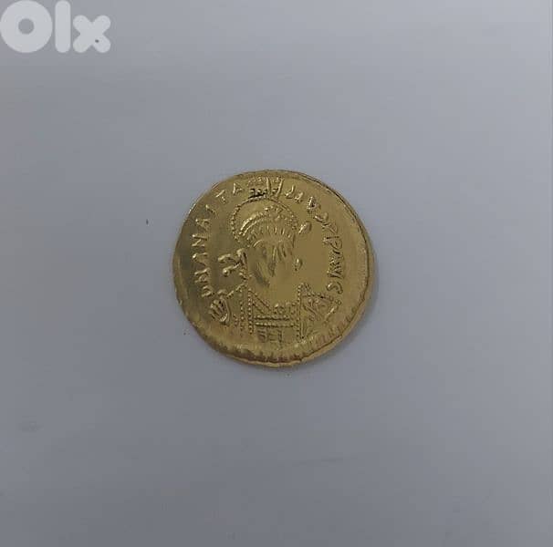 Ancient Gold Eastern Roman Byzantine Coin Empror Anastsius year 491 AD 0
