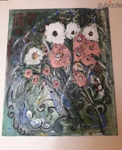رسم زيتي على القماش يدويه