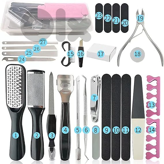 Professional Pedicure Tools Set, 27 in 1 Stainless Steel Foot Care Kit