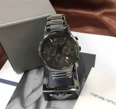 Original Emporio Armani Dark Grey Fancy watch for men