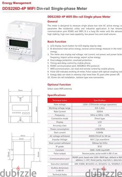 SMART WIFI ENERGY ENERGY METER AND PROTECTOR 60A Solar Home Automation 3