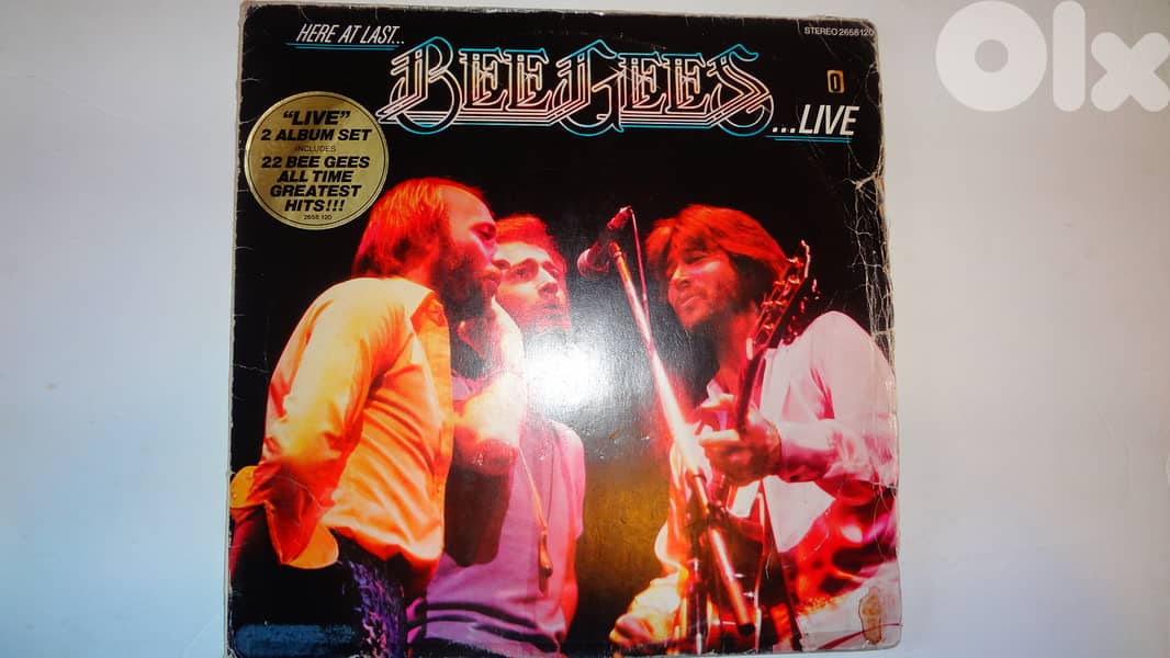 Bee Gees "here at last. . . " live double vinyl album gatefold 0