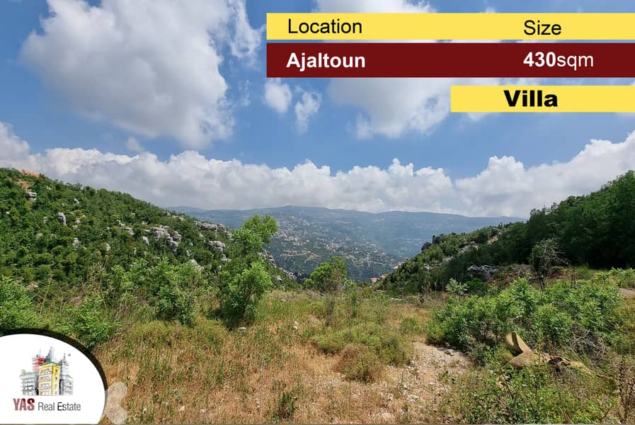 Ajaltoun 430m2 | Villa | 1100m2 Land | Core and Shell | Panoramic View 0
