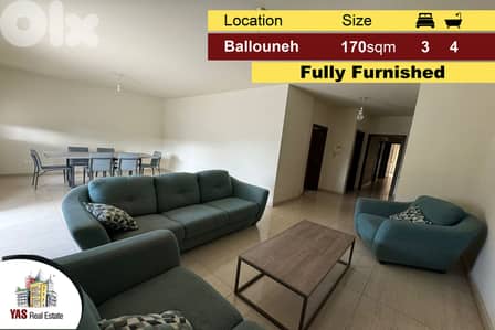 Ballouneh 170m2 | 60m2 Terrace | Fully Furnished | Excellent Condition
