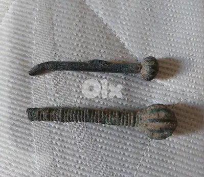 two ancient Roman Arrow head bronze used in battles the 3rd century AD