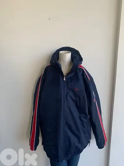 Nike navy and red jacket (fleece interior)