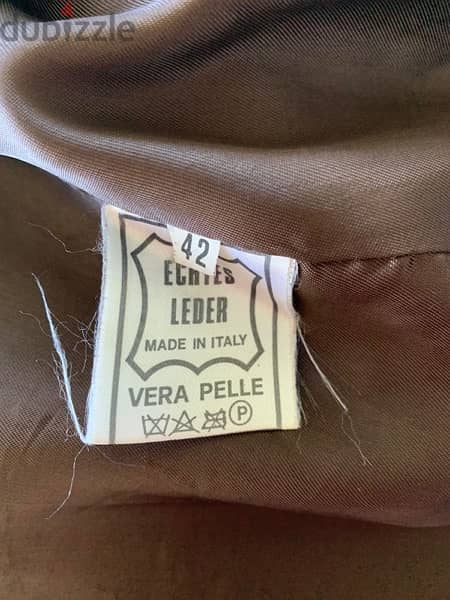Douglas chocolate brown genuine lamb leather coat made in Italy 4