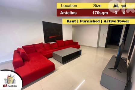 Antelias 170m2 | Rent | Furnished | Active Tower | Equipped |Brand New