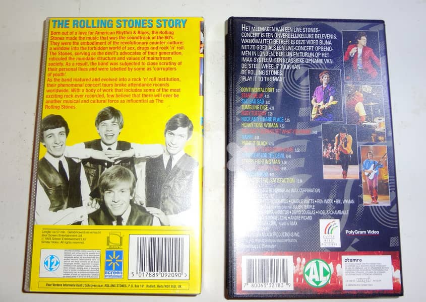 Two Rolling stones original VHS cassettes 1