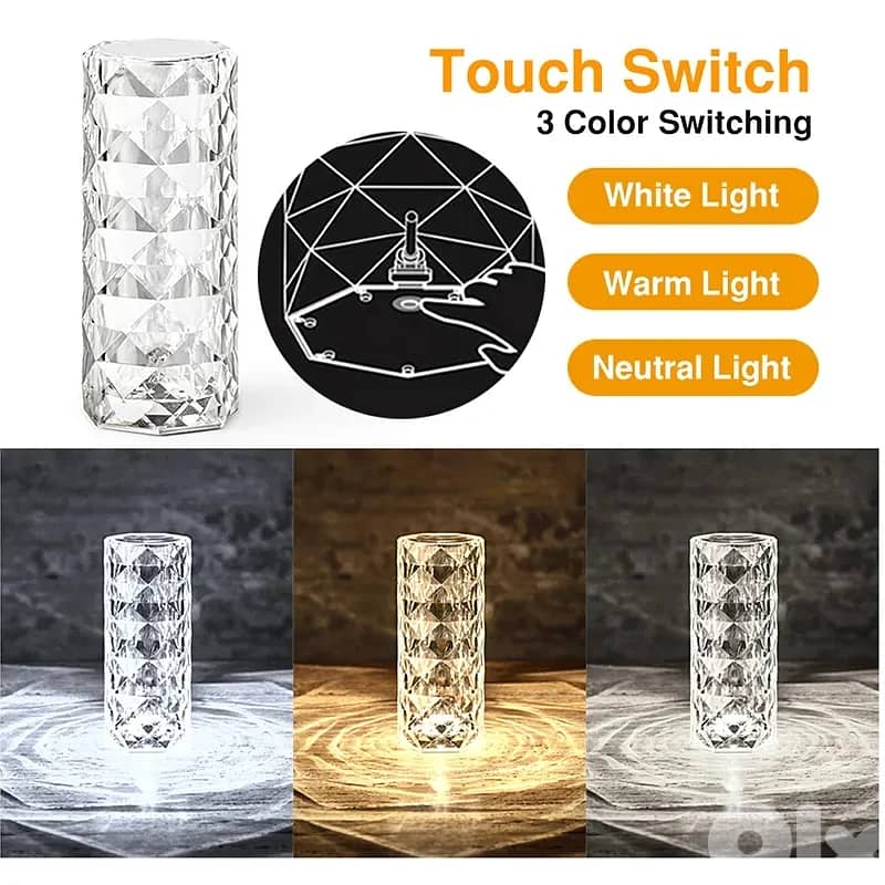 usb rechargeable acrylic touch lamp 3
