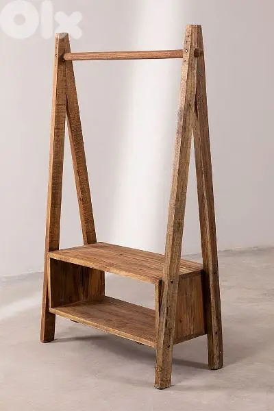 massive wood closet rack stand ستاند ثياب