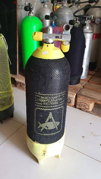 15 litre steel tank technisub original 2 valves 1