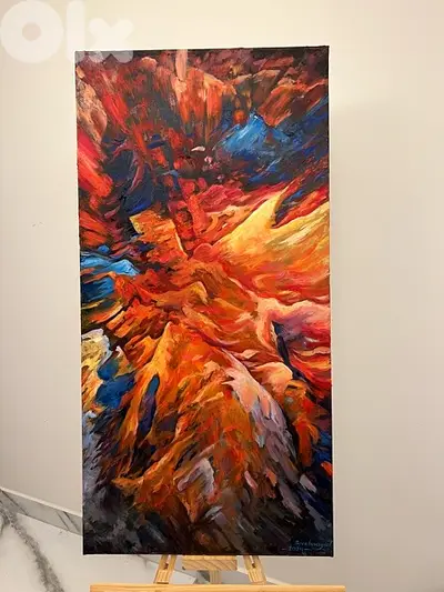 Drawing by oil painting